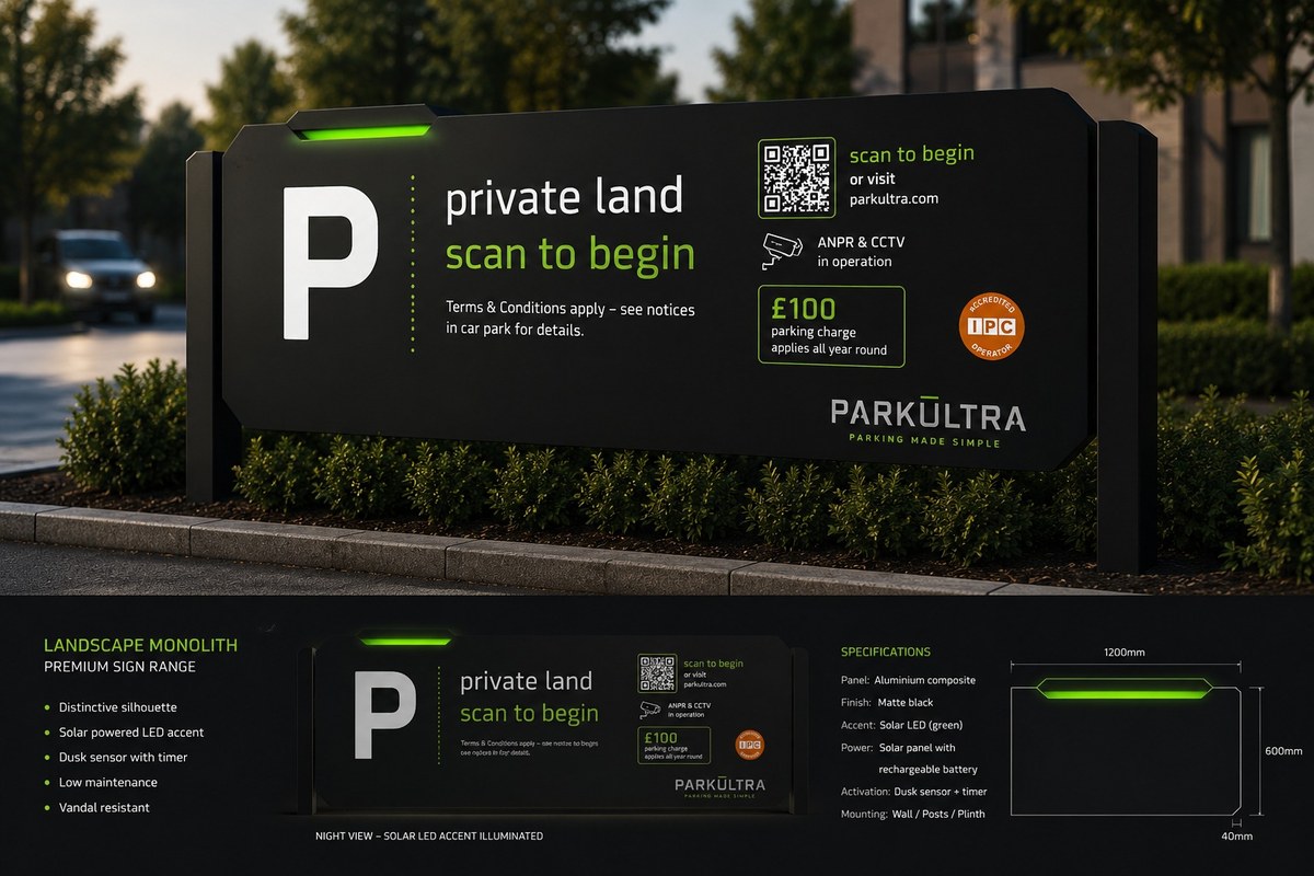 PARKULTRA landscape monolith signage